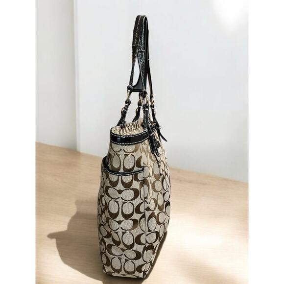 Y2K Coach F16566 Signature Jacquard North South Tote Bag & Wallet - Picture 4 of 15